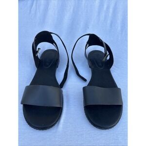 Timberland Sandal Women Black Sz8.5Cherrybrook Ankle Strapped Peep Toed Leather